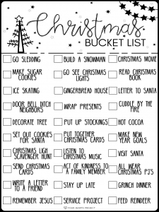 kailee wright free printable holiday bucket list