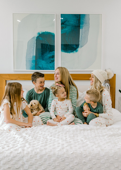 Kailee Wright family Christmas pajamas plain jane